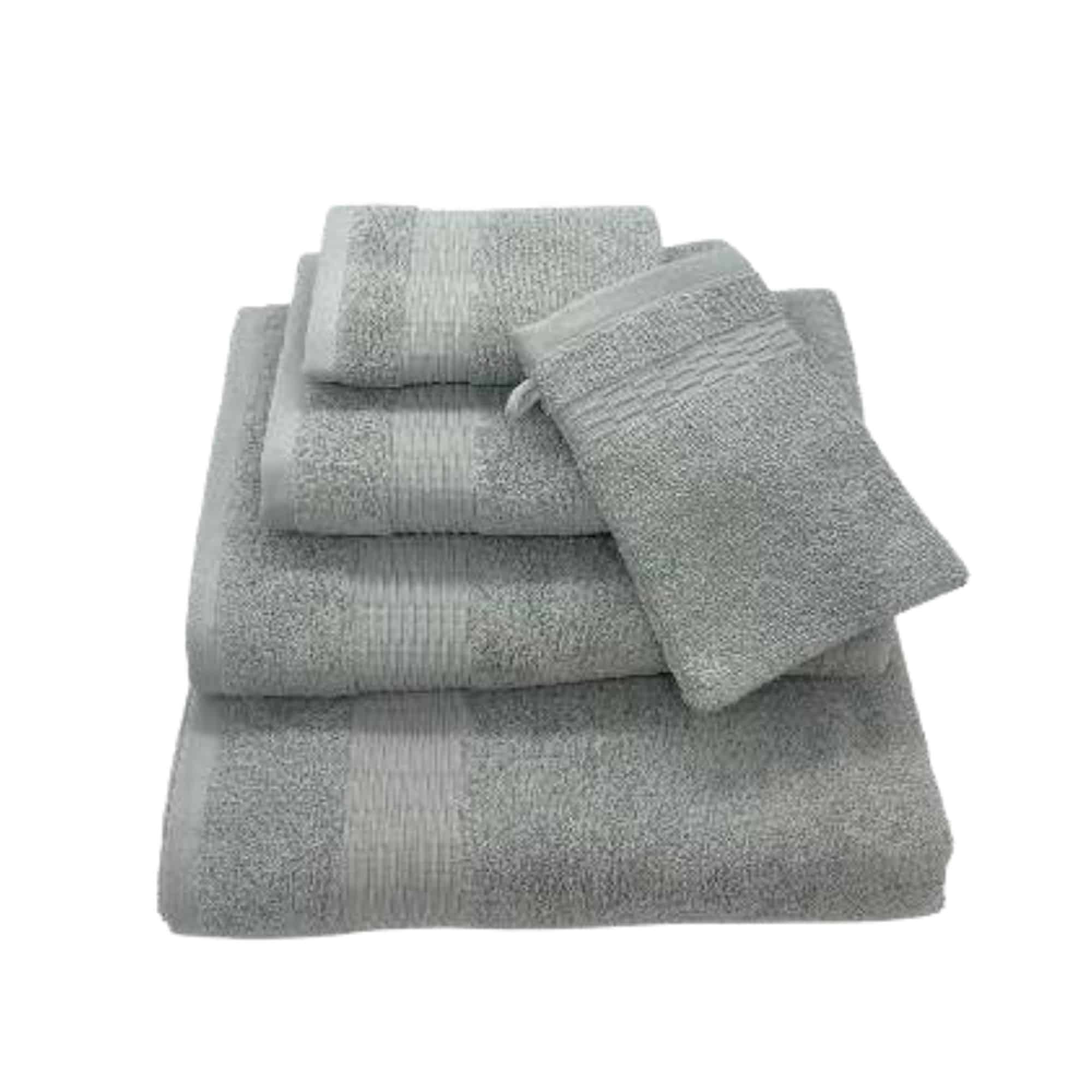 Serviettes et gant Isabelle gris souris en éponge coton 500 g/m².