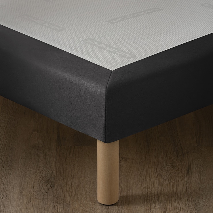 Sommier hôtelier simili cuir anthracite