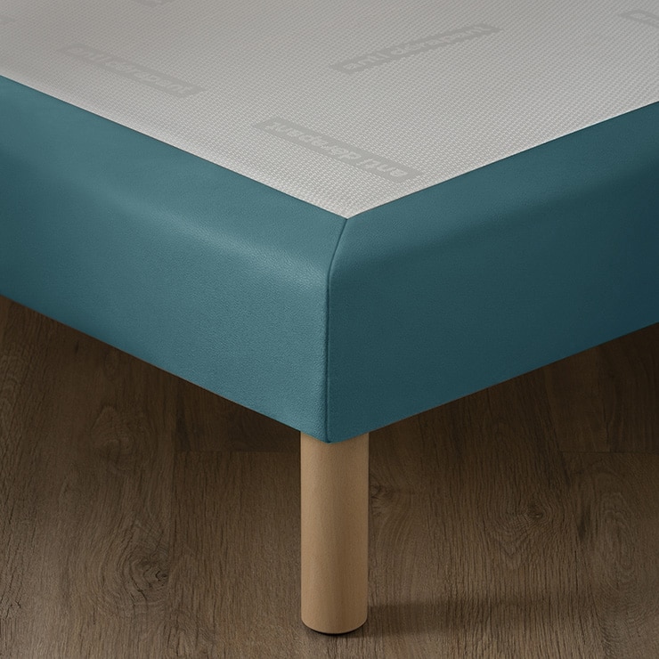 Sommier hôtelier simili cuir bleuet