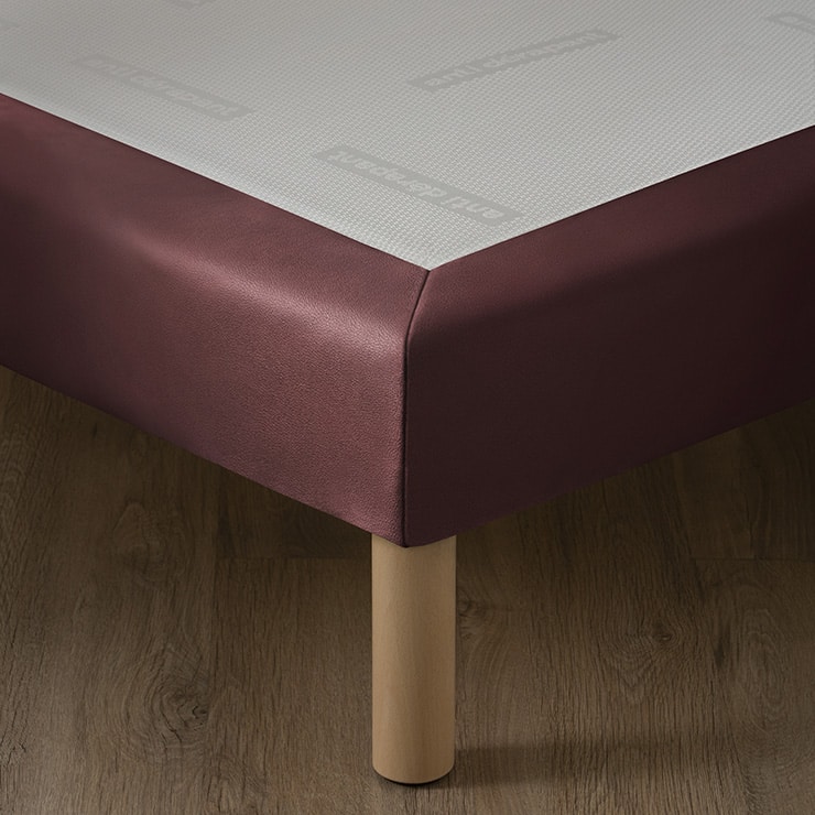 Sommier hôtelier simili cuir bordeaux