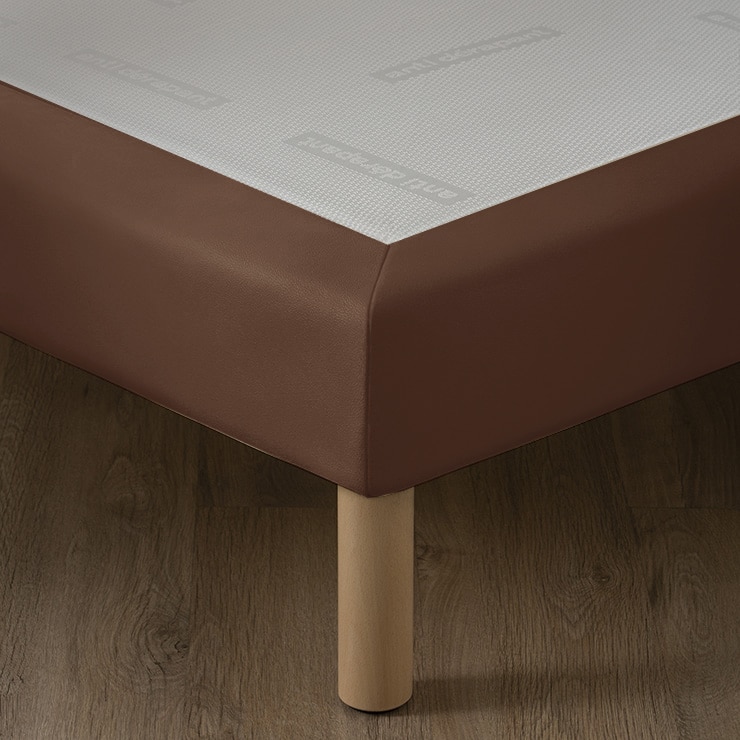 Sommier hôtelier simili cuir chocolat