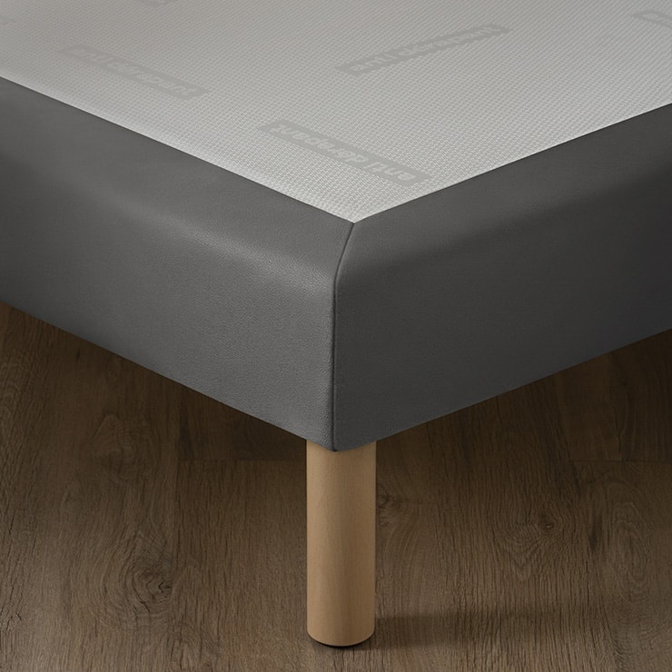 Sommier hôtelier simili cuir ciment