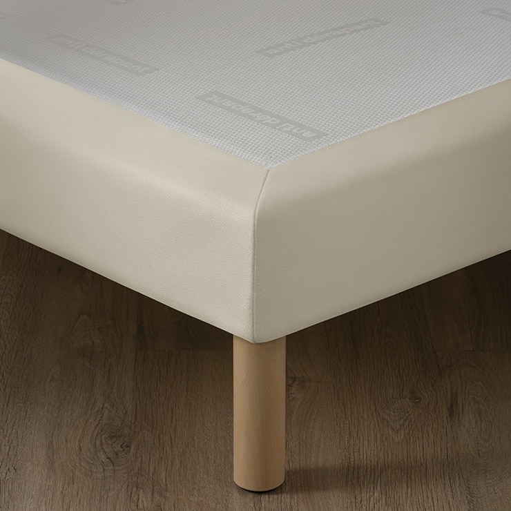 Sommier hôtelier simili cuir ivoire