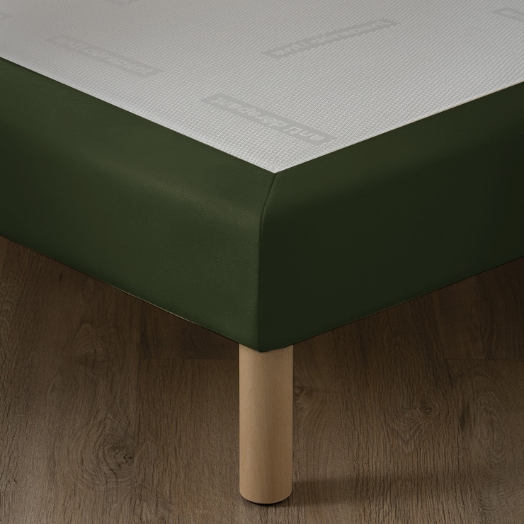 Sommier hôtelier simili cuir kaki