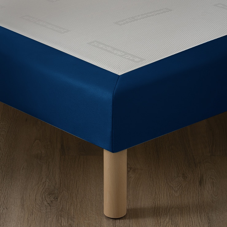 Sommier hôtelier simili cuir marine