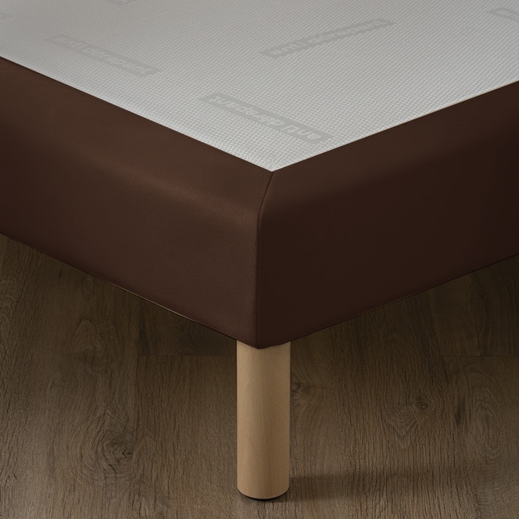 Sommier hôtelier simili cuir noix