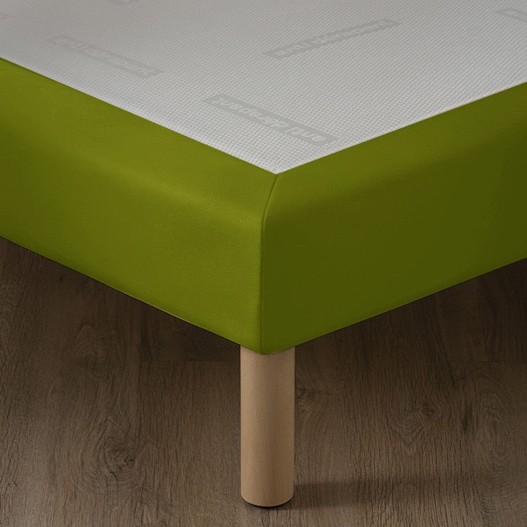 Sommier hôtelier simili cuir pistache