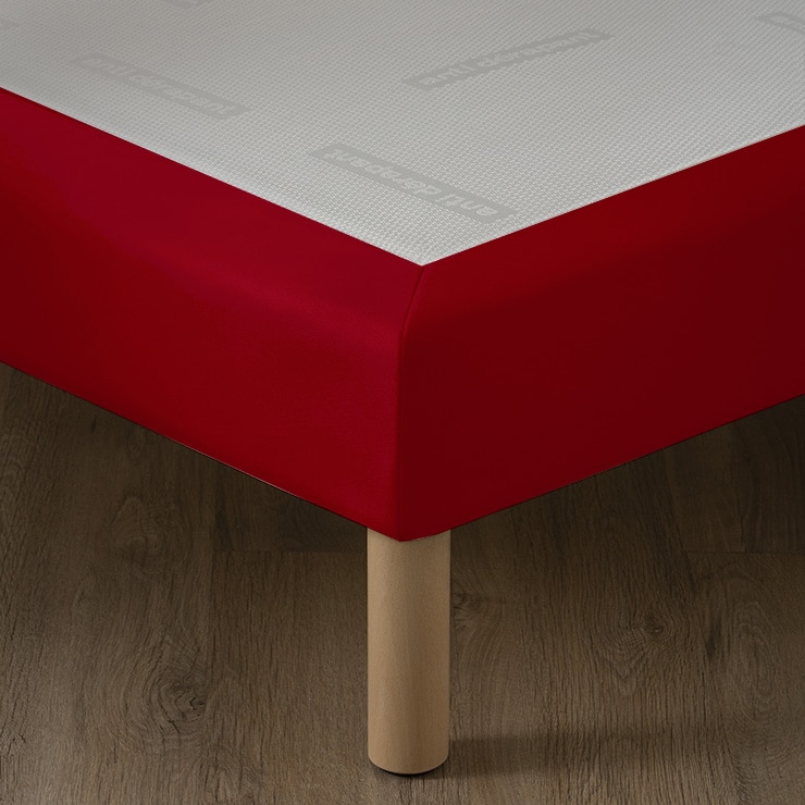 Sommier hôtelier simili cuir rouge