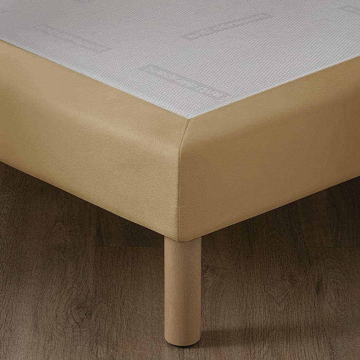 Sommier hôtelier simili cuir sahara