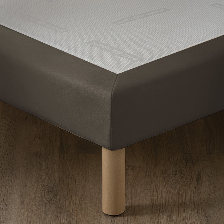 Sommier hôtelier simili cuir taupe