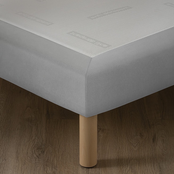 Sommier FLEXIBOX tissu velours acier avec lattes flexibles et toile antidérapante matelassée