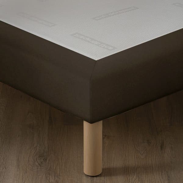 Sommier FLEXIBOX tissu velours châtaigne avec lattes flexibles et toile antidérapante matelassée
