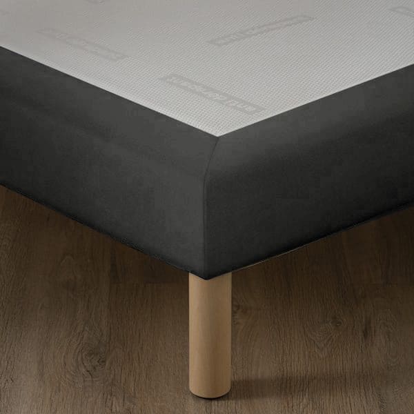 Sommier FLEXIBOX tissu velours souris avec lattes flexibles et toile antidérapante matelassée