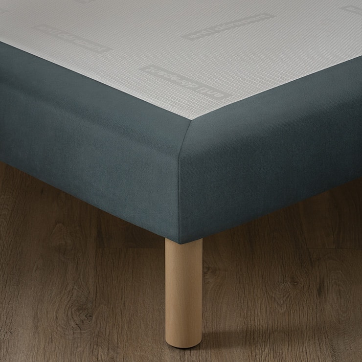 Sommier FLEXIBOX tissu velours rivière avec lattes flexibles et toile antidérapante matelassée