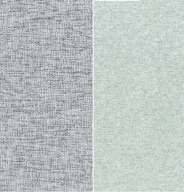 Tissu occultant CHESTER gris bleuté mineral double face pour rideaux hôtel