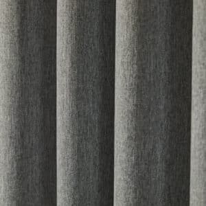 Rideaux en tissu occultant CHESTER gris texturé effet lin pour chambre hôtel